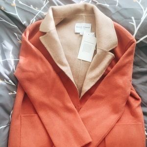 Double sided wool coat (orange/beige)